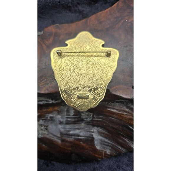 Vtg Anchor Crest Brooch Pin Signed Ginnie Johanson Gold Tone Nautical *Rare - Picture 3 of 6